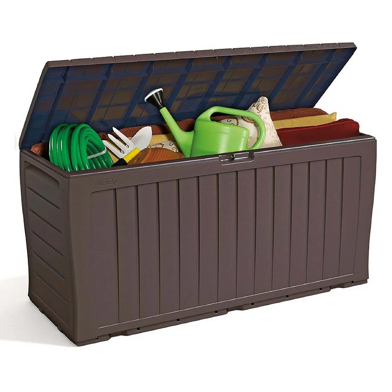 Keter Marvel Plus Outdoor Garden Storage Box 270L - Brown 2 Keter Marvel Plus Outdoor Garden Storage Box 270L - Brown - Image 2