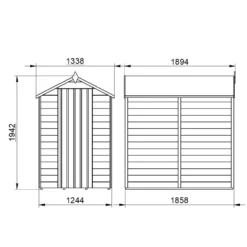 Forest Overlap 6 X 4ft Pressure Treated Apex Shed - No Window -Garden & Outdoors 12810887 1174833194481582