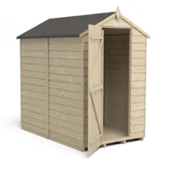 Forest Overlap 6 X 4ft Pressure Treated Apex Shed - No Window -Garden & Outdoors 12810887 8474833194391630
