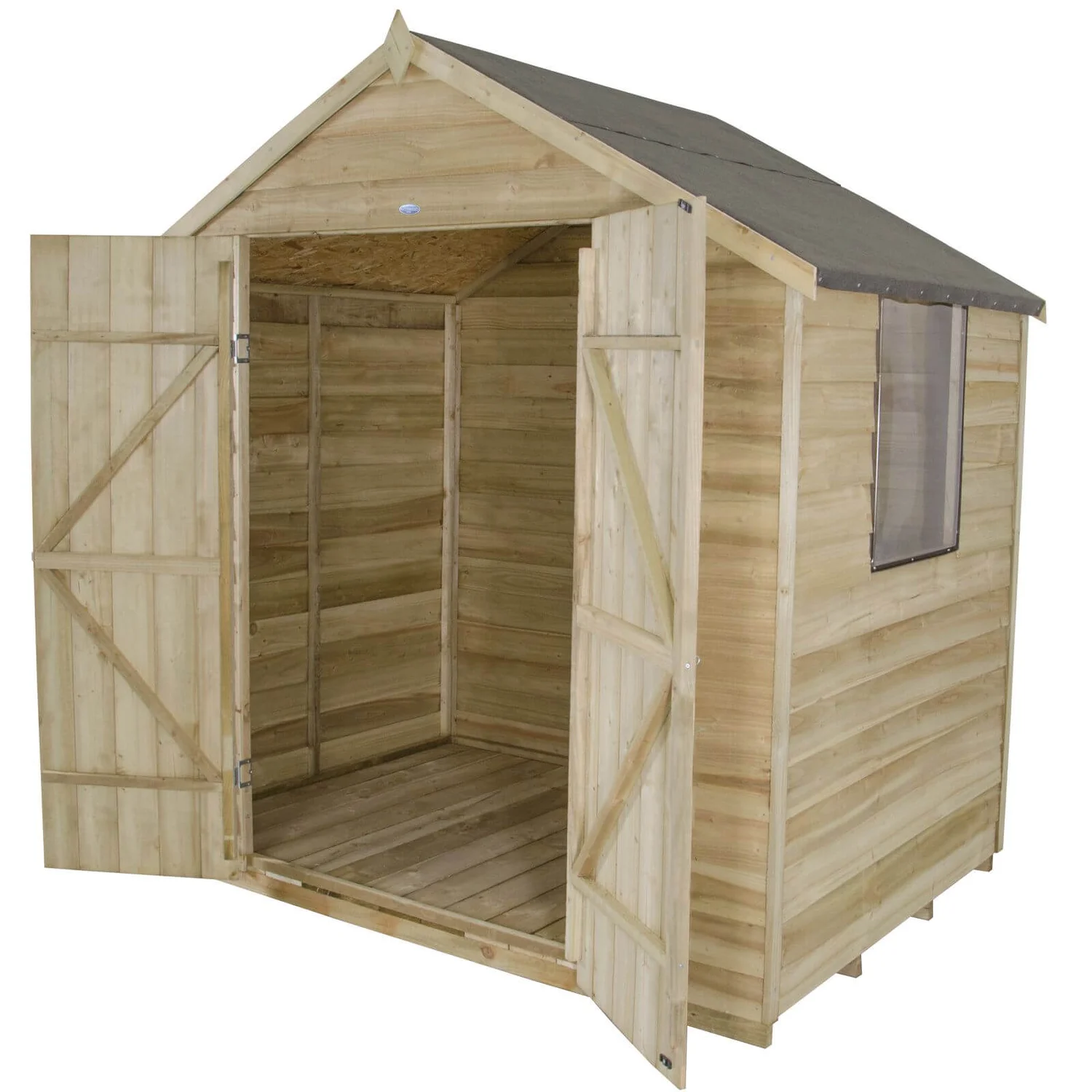 7x5ft Forest Natural Timber Overlap Apex Pressure Treated Wooden Shed 2 7x5ft Forest Natural Timber Overlap Apex Pressure Treated Wooden Shed - Image 2
