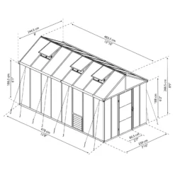 Palram 8 X 16ft Canopia Glory Greenhouse - Grey -Garden & Outdoors 12811088 2064833202410042