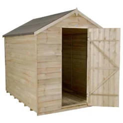 8x6ft Forest Wooden Overlap Pressure Treated Apex Shed -incl. Installation