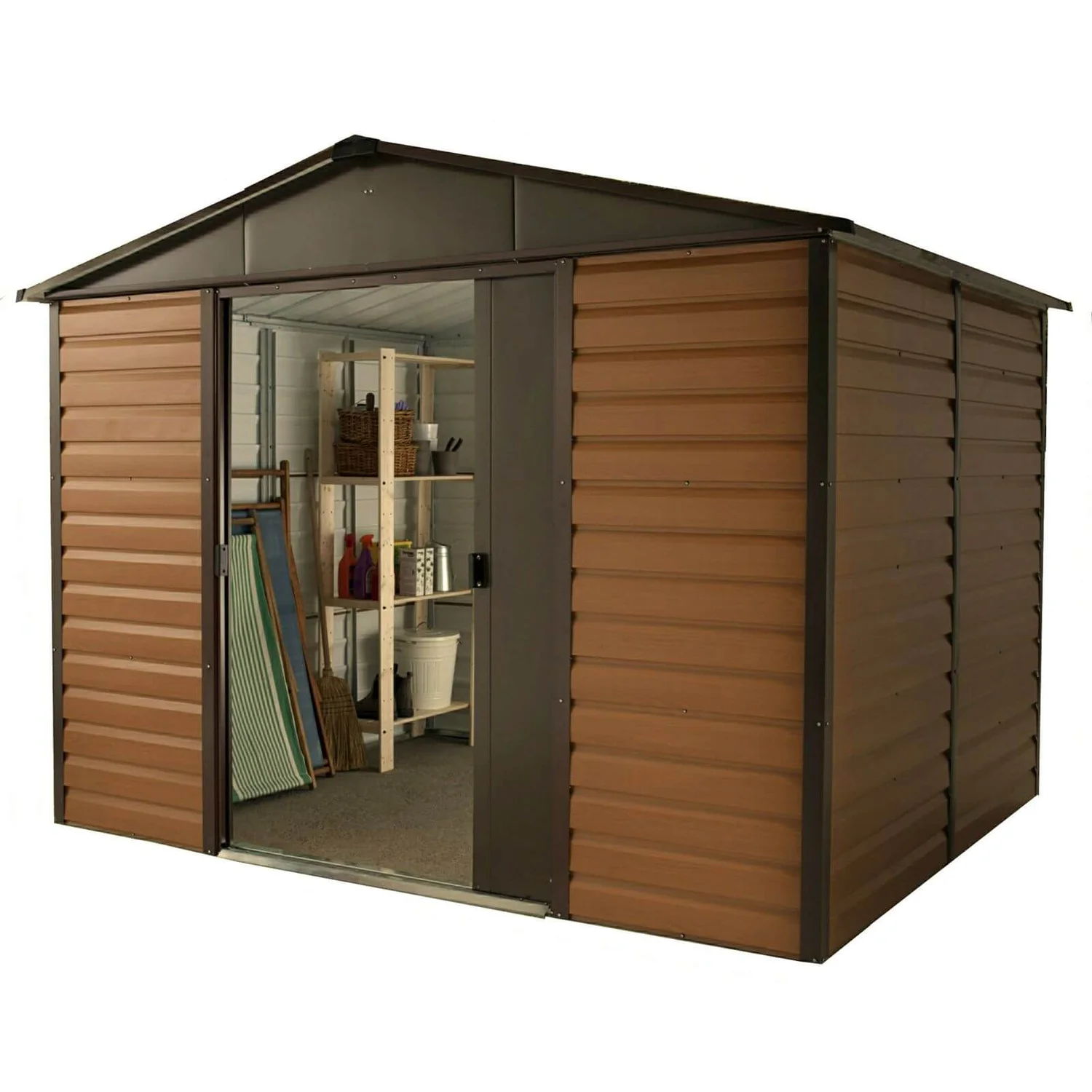 Yardmaster 10x12ft Woodgrain Metal Shed 2 Yardmaster 10x12ft Woodgrain Metal Shed - Image 2
