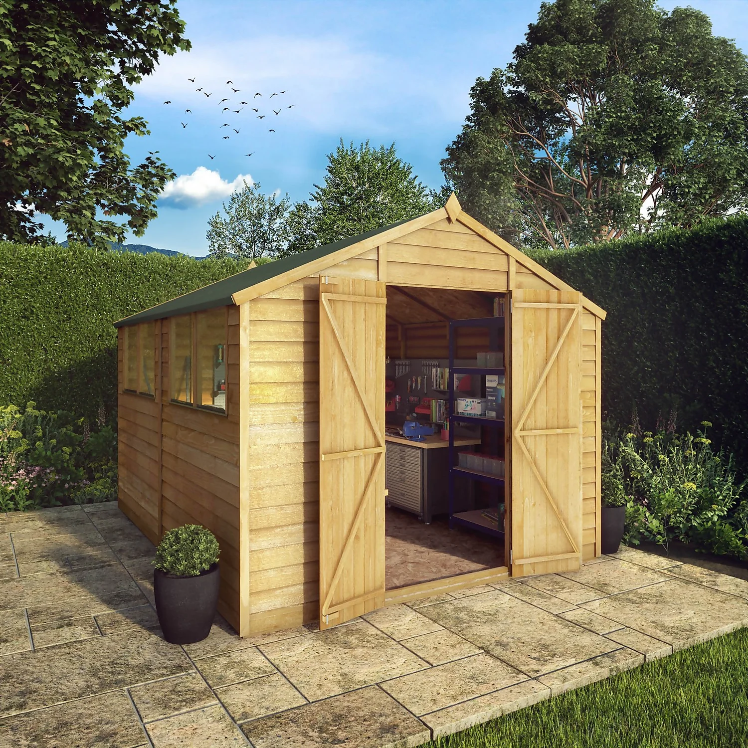 Mercia 10 X 8ft Overlap Apex Shed - Incl. Installation 2 Mercia 10 X 8ft Overlap Apex Shed - Incl. Installation - Image 2