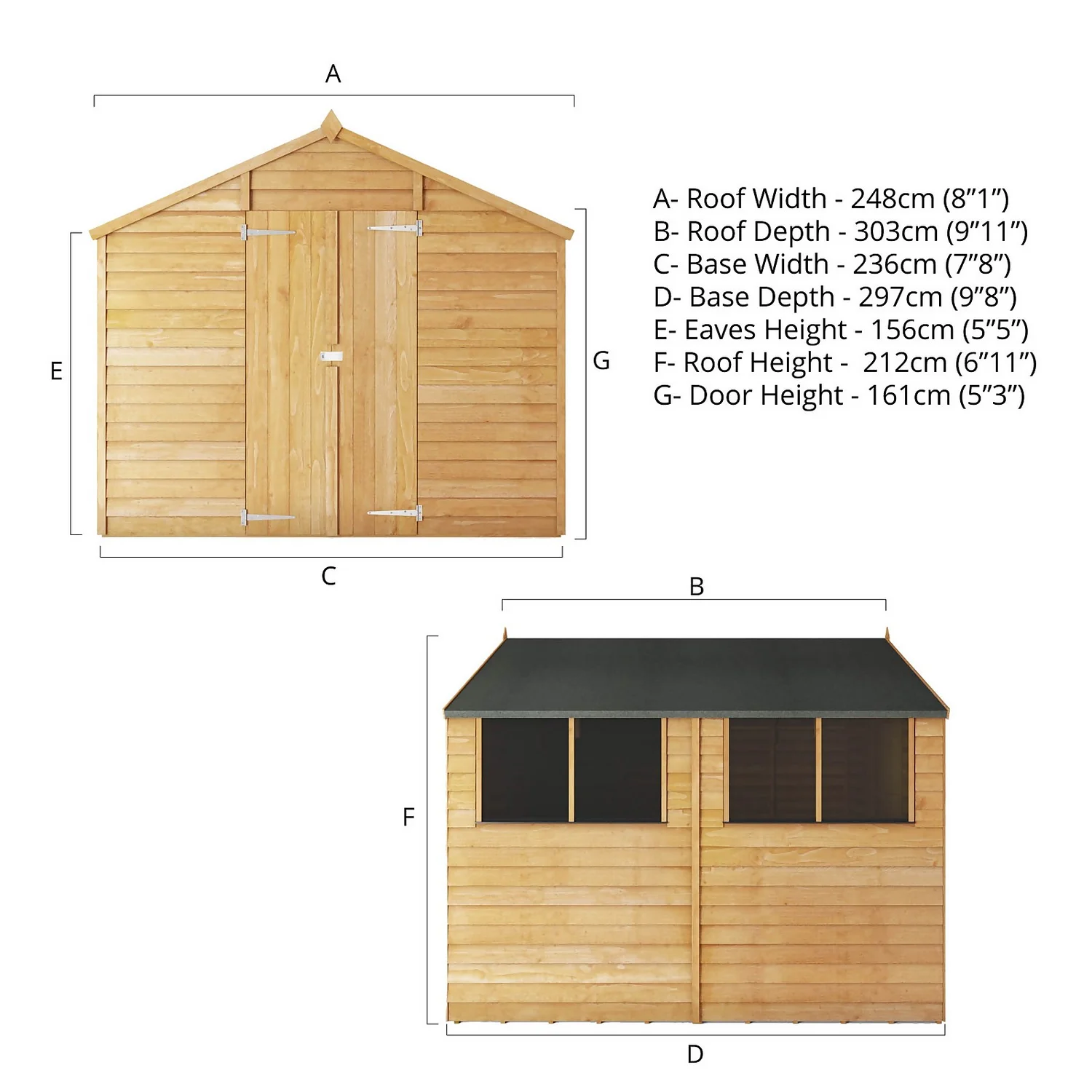 Mercia 10 X 8ft Overlap Apex Shed - Incl. Installation 9 Mercia 10 X 8ft Overlap Apex Shed - Incl. Installation - Image 9