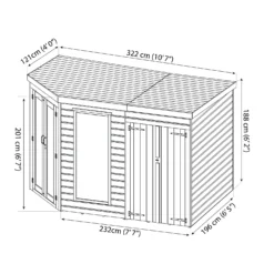 Mercia 11 X 7ft Summerhouse With Side Shed -Garden & Outdoors 12822448 1164884505300197