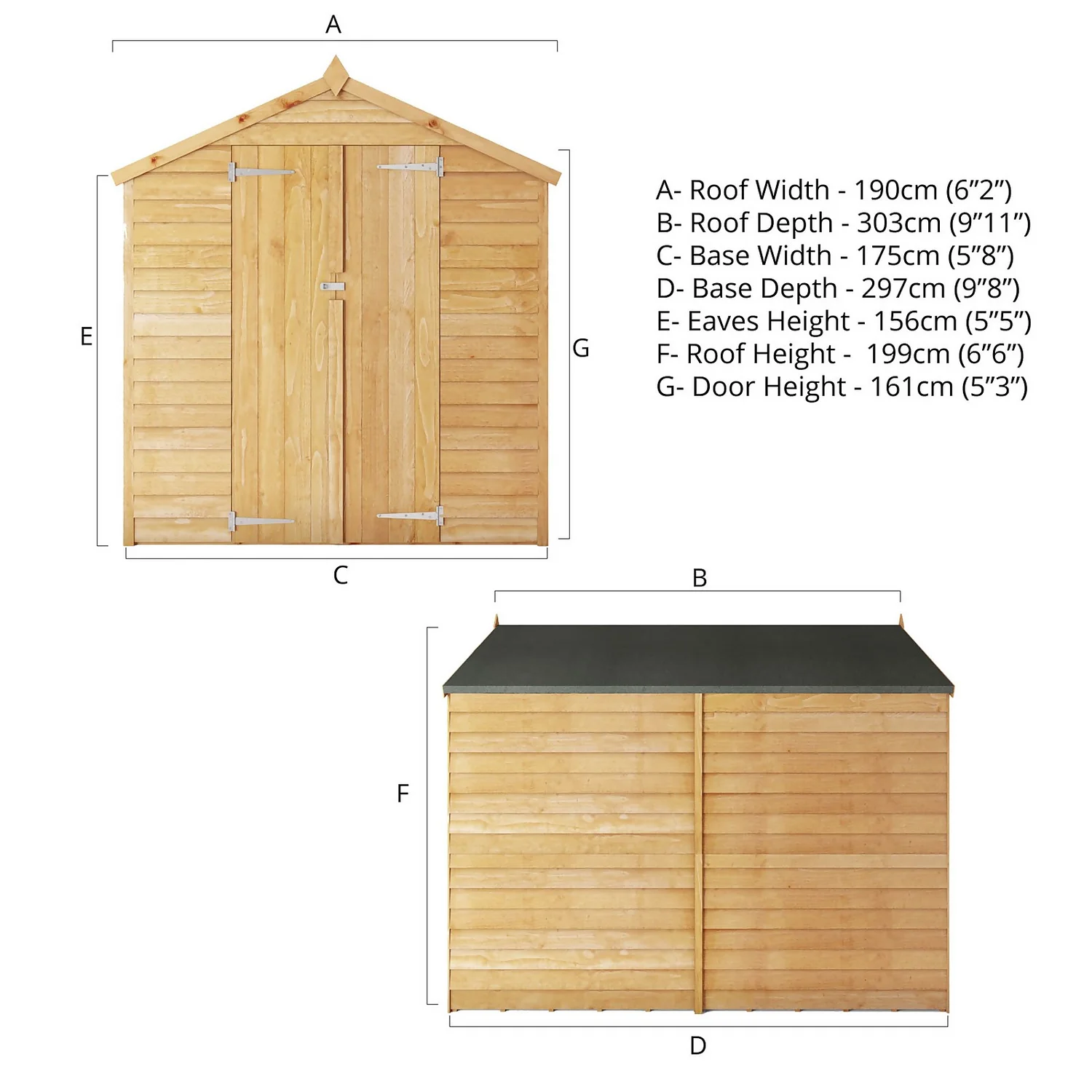 Mercia 10 X 6ft Overlap Apex Windowless Shed - Installation Included 9 Mercia 10 X 6ft Overlap Apex Windowless Shed - Installation Included - Image 9