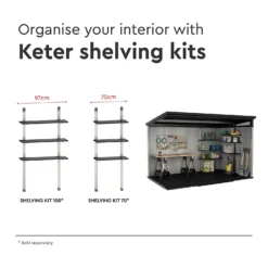 Keter Artisan 11 X 7ft Outdoor Plastic Garden Storage Pent Shed - Grey -Garden & Outdoors 12823649 6465036177975787