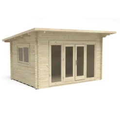 Forest Melbury 4.0m X 3.0m Log Cabin Single Glazed 24kg Polyester Felt, Plus Underlay