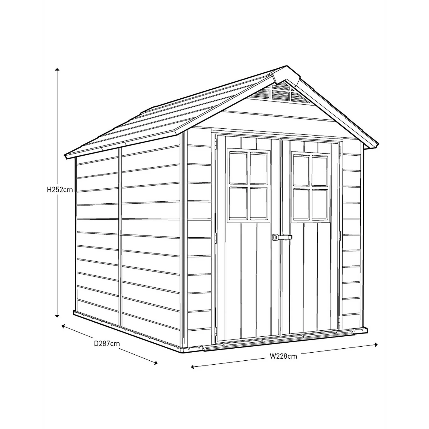 Keter Newton 7.5 X 9ft Outdoor Plastic Garden Storage Shed - Brown 3 Keter Newton 7.5 X 9ft Outdoor Plastic Garden Storage Shed - Brown - Image 3