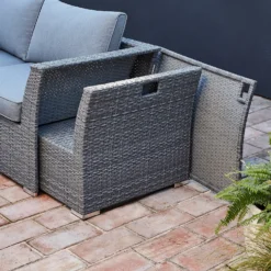 Bambrick 6 Seater Grey Rattan Garden Sofa Set -Garden & Outdoors 12882317 1254931176778175