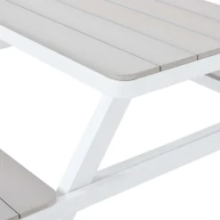 Picnic Bench - White & Grey -Garden & Outdoors 12885210 1514846186591569