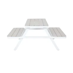 Picnic Bench - White & Grey -Garden & Outdoors 12885210 1744853415530586