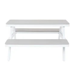 Picnic Bench - White & Grey -Garden & Outdoors 12885210 6834846186528506