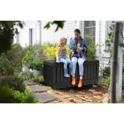 Keter Kentwood Outdoor Garden Storage Box 350L - Graphite 9 Keter Kentwood Outdoor Garden Storage Box 350L - Graphite -Garden & Outdoors 12885762 2124899008544693