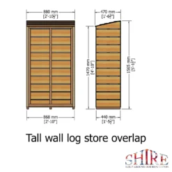 Shire Tall Wall Log Store - 3x1.5ft -Garden & Outdoors 12887202 2044851593436426