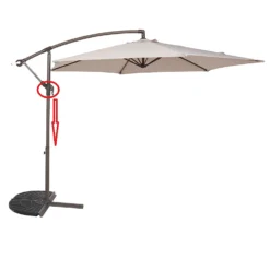 3m Overhanging Parasol - Dark Grey -Garden & Outdoors 12888567 1484966185560340