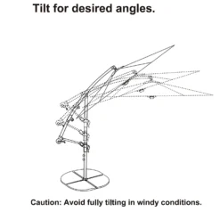 3m Overhanging Parasol - Dark Grey -Garden & Outdoors 12888567 1714966185588741