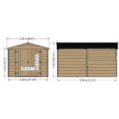 Shire 12 X 8ft Shed Overlap Double Door - No Windows -Garden & Outdoors 13082813 6994862497981632