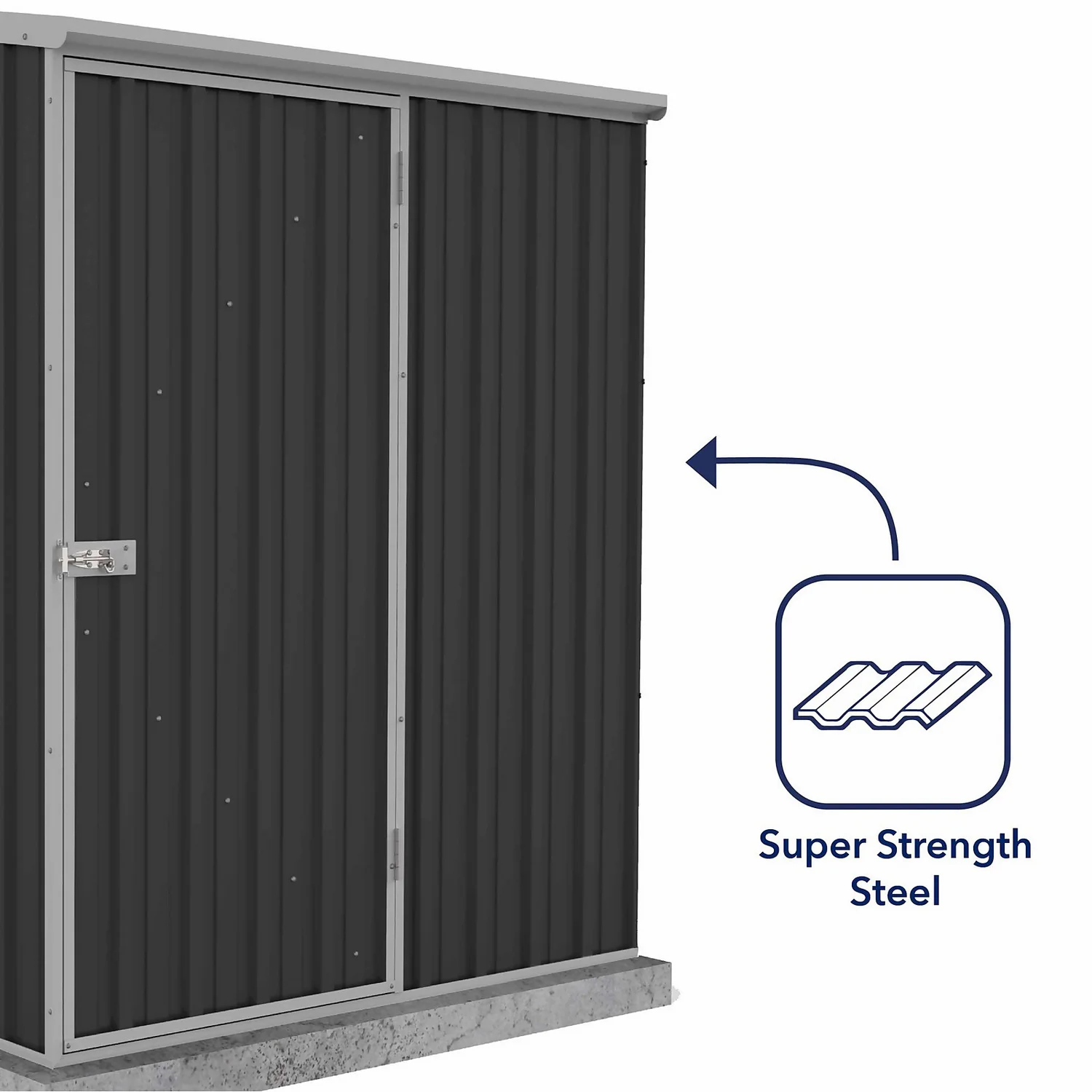 Absco 5 X 3ft Space Saver Metal Pent Shed - Dark Grey 7 Absco 5 X 3ft Space Saver Metal Pent Shed - Dark Grey - Image 7
