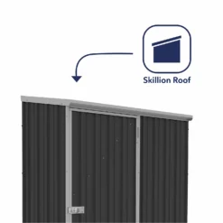 Absco 5 X 3ft Space Saver Metal Pent Shed - Dark Grey 11 Absco 5 X 3ft Space Saver Metal Pent Shed - Dark Grey -Garden & Outdoors 13440829 5564929186451659