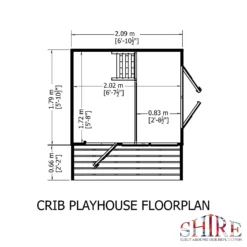 Shire 6 X 8ft Crib Kids Wooden Playhouse -Garden & Outdoors 13505345 6434931991947682