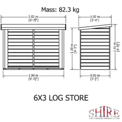 Shire Heavy Duty Log Storage 6x3ft -Garden & Outdoors 13508667 1694931996806905