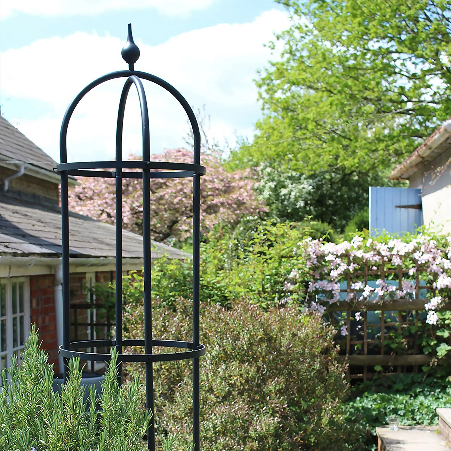 Agriframes Decorative Garden Obelisk 2.4m - Black 2 Agriframes Decorative Garden Obelisk 2.4m - Black - Image 2