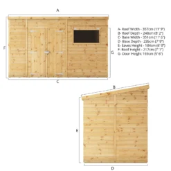 Mercia 12ft X 8ft Premium Shiplap Pent Shed - Including Installation -Garden & Outdoors 13555752 1485033256626760