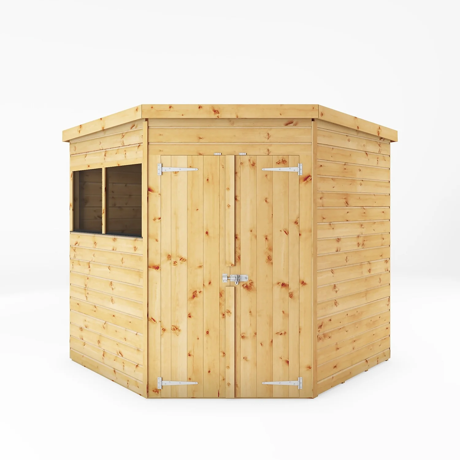 Mercia 7ft X 7ft Premium Shiplap Corner Shed - Including Installation 1 Mercia 7ft X 7ft Premium Shiplap Corner Shed - Including Installation