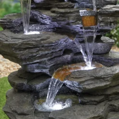Stylish Fountain Hinoki Springs Water Feature With LEDs -Garden & Outdoors 13846067 1164962027829983