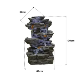 Stylish Fountain Hinoki Springs Water Feature With LEDs -Garden & Outdoors 13846067 1224962027971052