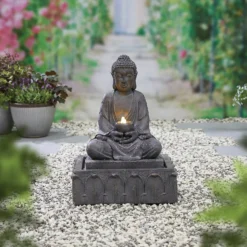 Stylish Fountain Serenity Water Feature With LEDs -Garden & Outdoors 13846069 1524962027687135