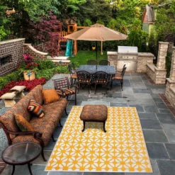 Homebase Outdoor Rug - Mustard 120x180cm -Garden & Outdoors 13953332 1264989199281348