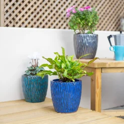 Chiswick Textured Pot Green - 32cm -Garden & Outdoors 13973629 8265011238649948