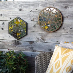Round Laser Cut Outdoor Mirror 35cm - Bronze -Garden & Outdoors 13981008 1935005835535414