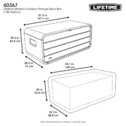 LIFETIME 515L Modern Outdoor Storage Deck Box - Rough-Cut Grey -Garden & Outdoors 13997405 1815000055325515