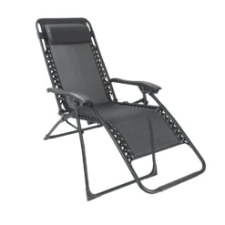 Grey Reclining Sun Lounger -Garden & Outdoors 14005765 3985018249640495