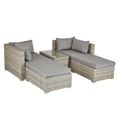 Cairo Grey Rattan Effect Garden Sofa Set -Garden & Outdoors 14005786 1105022103051854