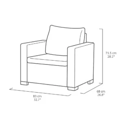 Keter California 2 Seater Outdoor Balcony Garden Furniture Set - Graphite With Grey Cushions -Garden & Outdoors 14539588 9465041802498778