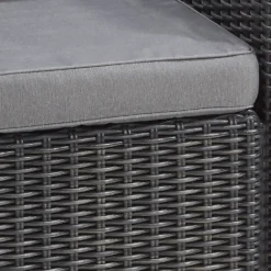 Keter California 2 Seater Outdoor Balcony Garden Furniture Chaise Lounge - Graphite With Grey Cushions -Garden & Outdoors 14539590 1905041802308038