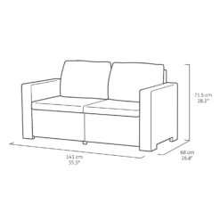 Keter California 4 Seater Outdoor Garden Furniture Lounge Set - Graphite With Grey Cushions 17 Keter California 4 Seater Outdoor Garden Furniture Lounge Set - Graphite With Grey Cushions -Garden & Outdoors 14539591 5435041801860615