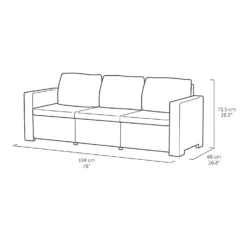 Keter California 5 Seater Outdoor Garden Furniture Lounge Set - Graphite With Grey Cushions -Garden & Outdoors 14539595 3705047218332274