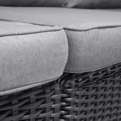 Keter California 4 Seater Outdoor Garden Furniture Chaise Lounge Set - Graphite With Grey Cushions -Garden & Outdoors 14539596 1345041801735884